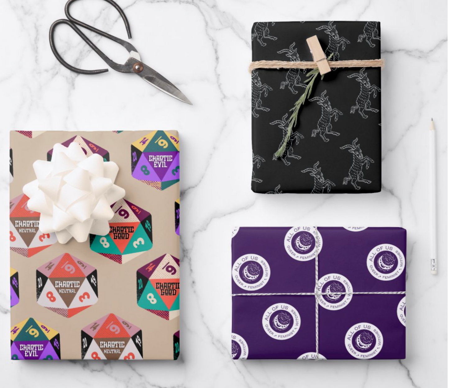 'All of Us Feminist Witches' Gift Wrap Sheet (19" x 29") Love & Anger - Clothing and Kitsch LLC