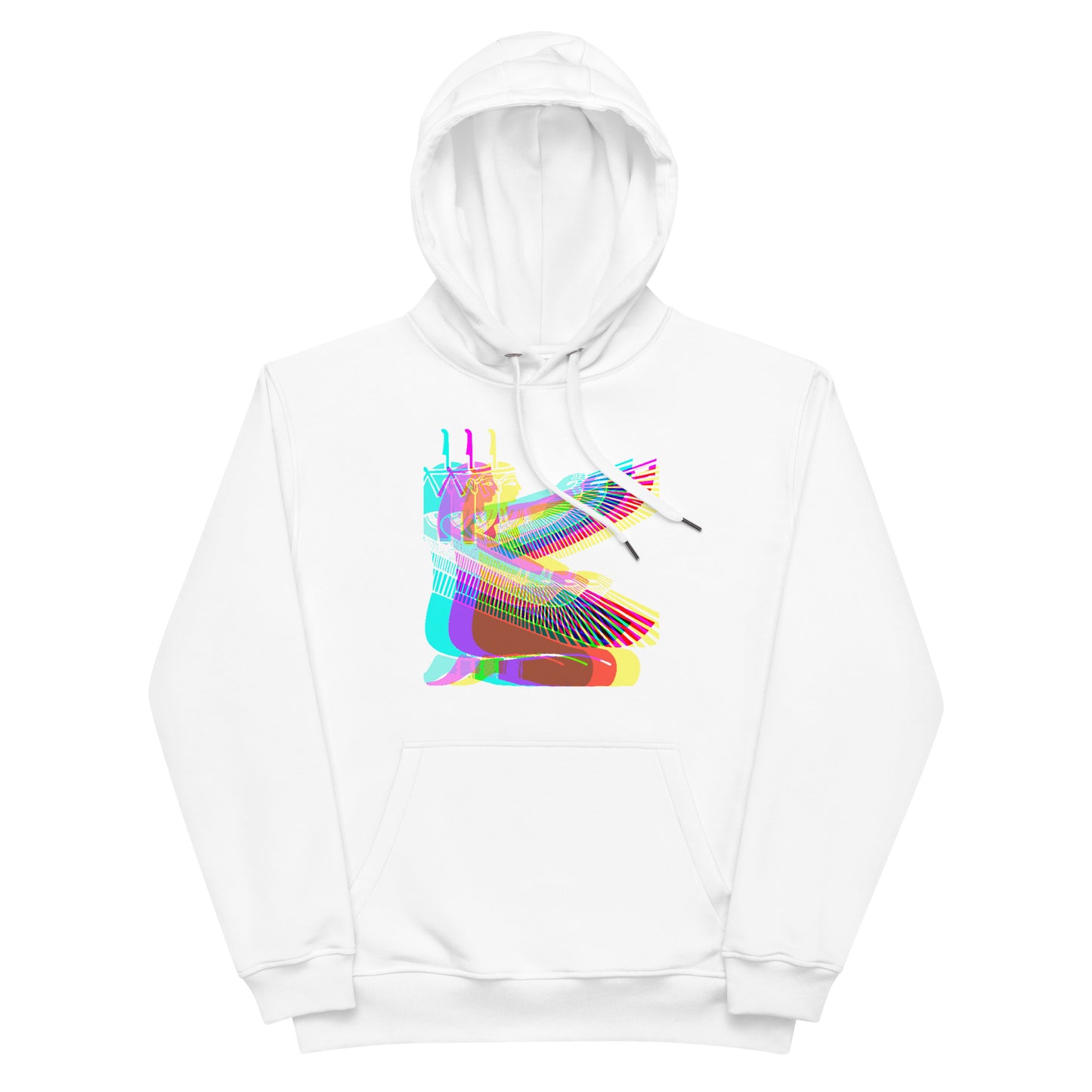 "Psychedelic Isis" Premium Eco Hoodie (White & Black)