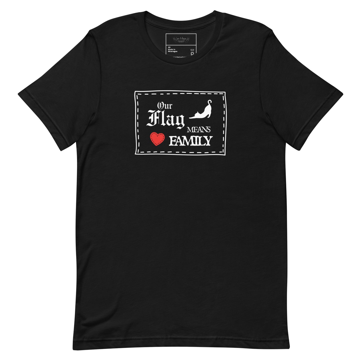 Our Flag Means Family Black Unisex T-Shirt