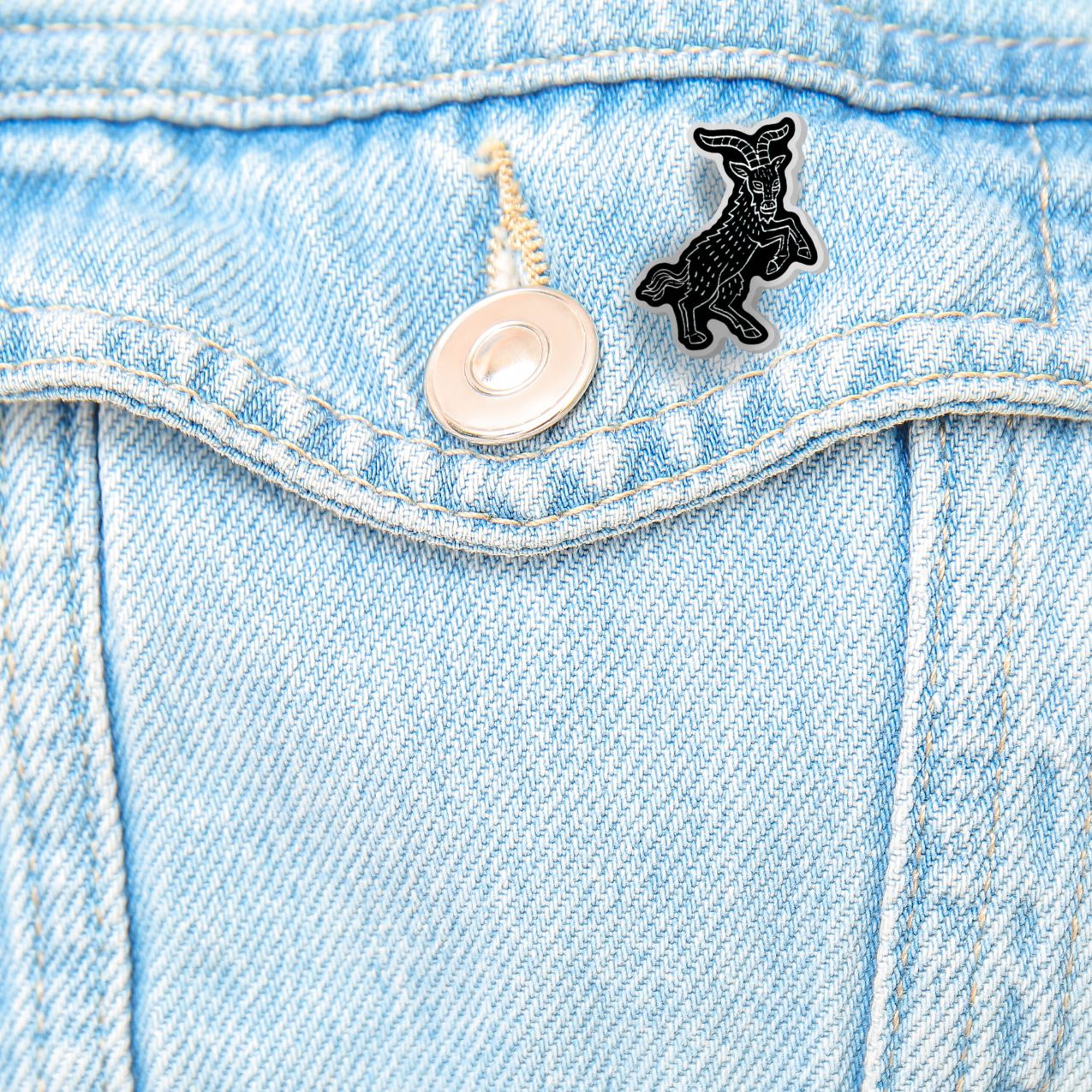 Black Phillip Dancing Goat 2" Acrylic Lapel Pin