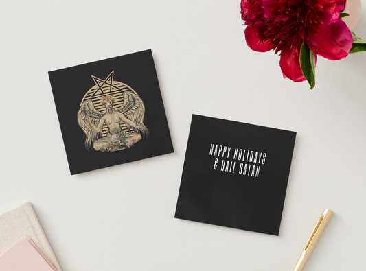 Holiday Card "Happy Holidays & Hail Satan" Love & Anger - Clothing and Kitsch LLC