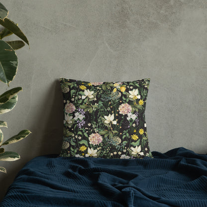 'Olde Floral Wallpaper' Premium Pillow