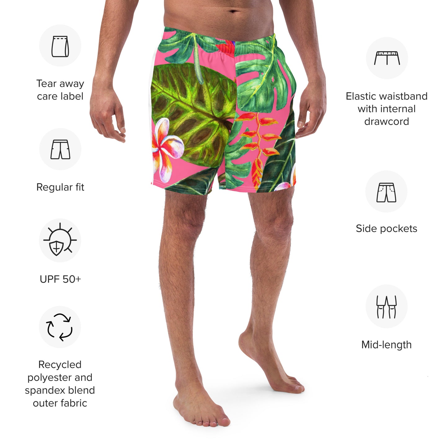 Tropicale Recycled Swim Trunks Love & Anger Clothing and Kitsch