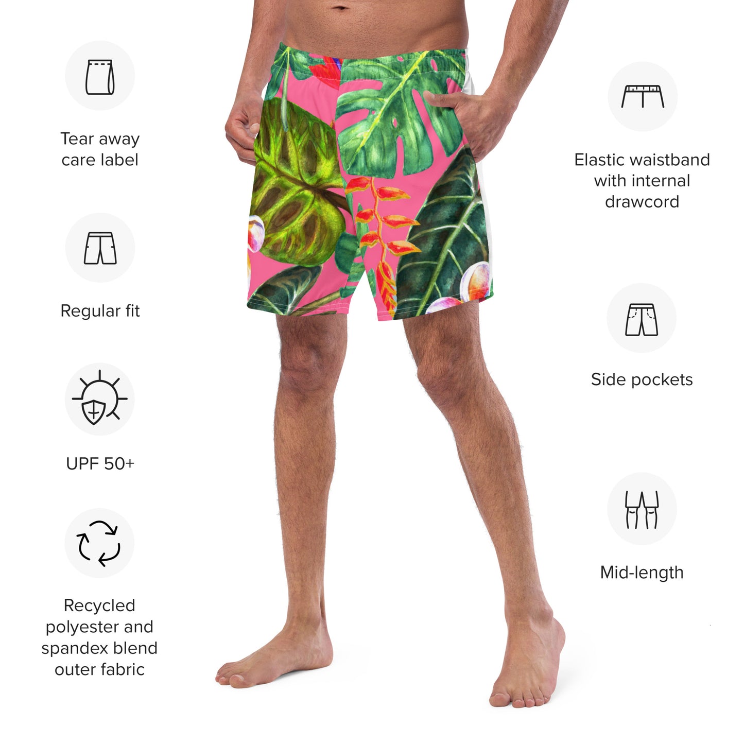 Tropicale Recycled Swim Trunks Love & Anger Clothing and Kitsch