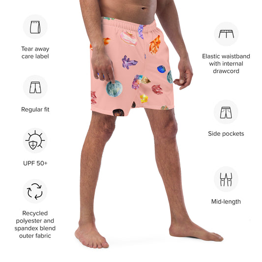 Coral Crystal Swim Trunks Love & Anger Clothing and Kitsch