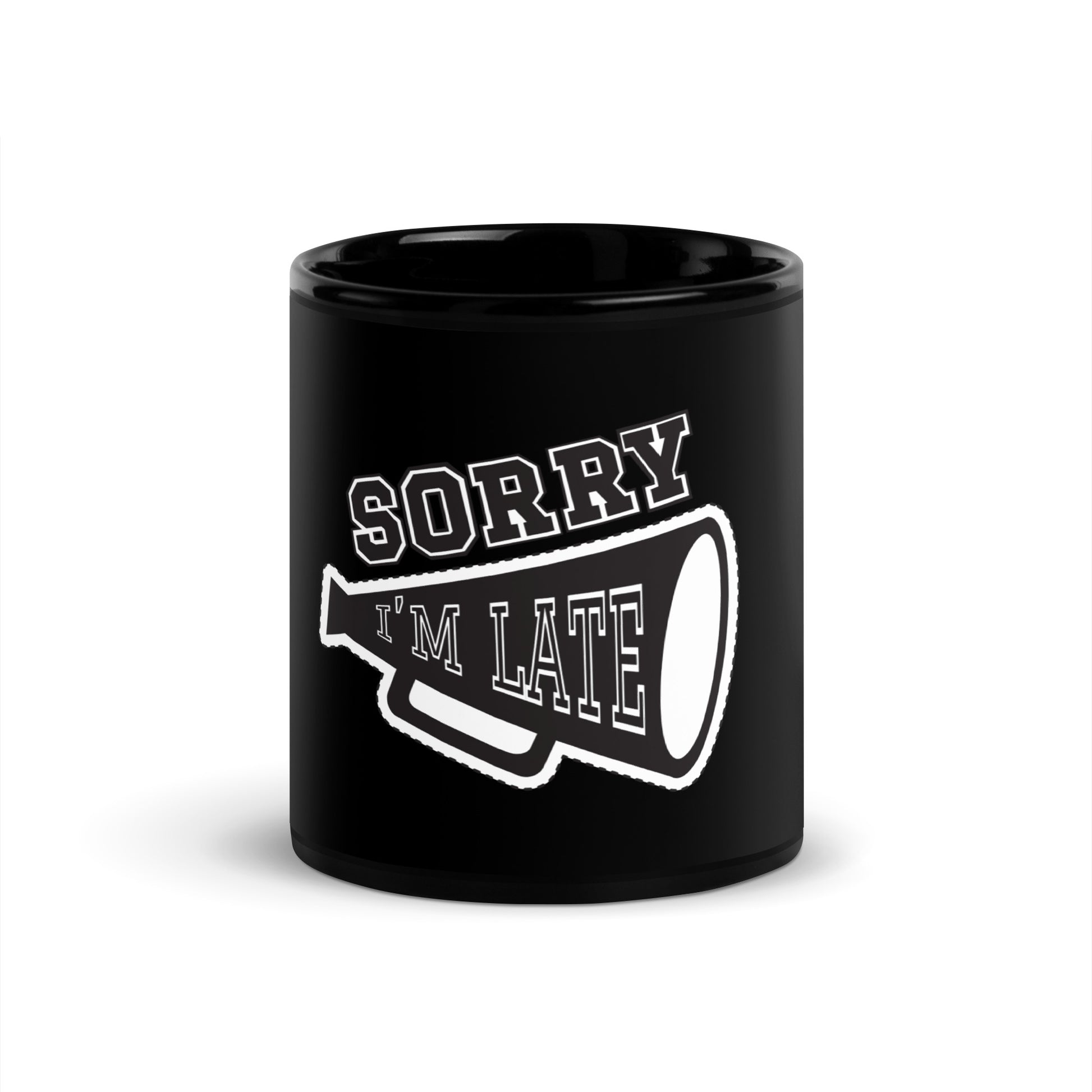 'Sorry I'm Late!' Black Mug (11oz or 13 oz) Love & Anger Clothing and Kitsch