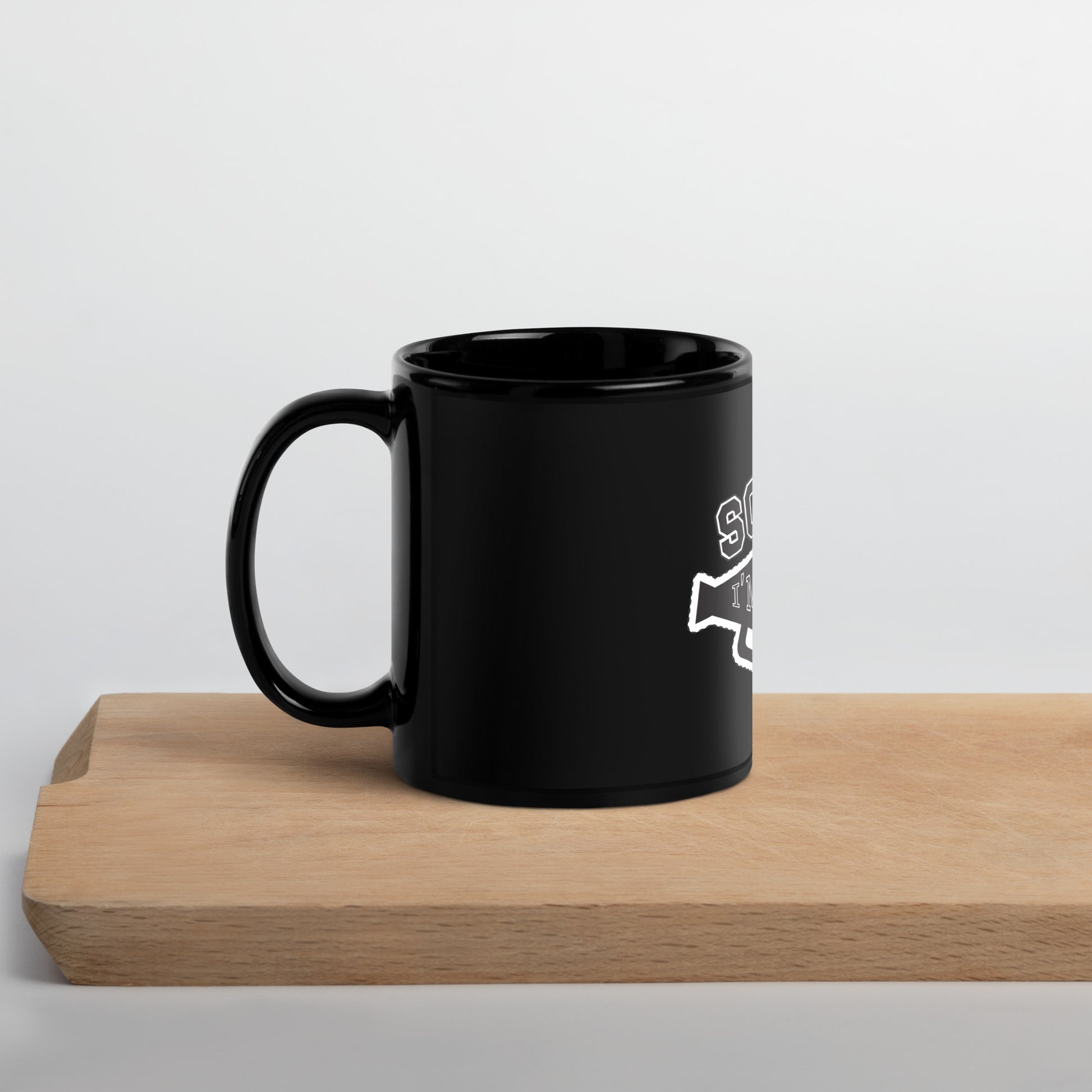 'Sorry I'm Late' Black Glossy Mug Love & Anger Clothing and Kitsch