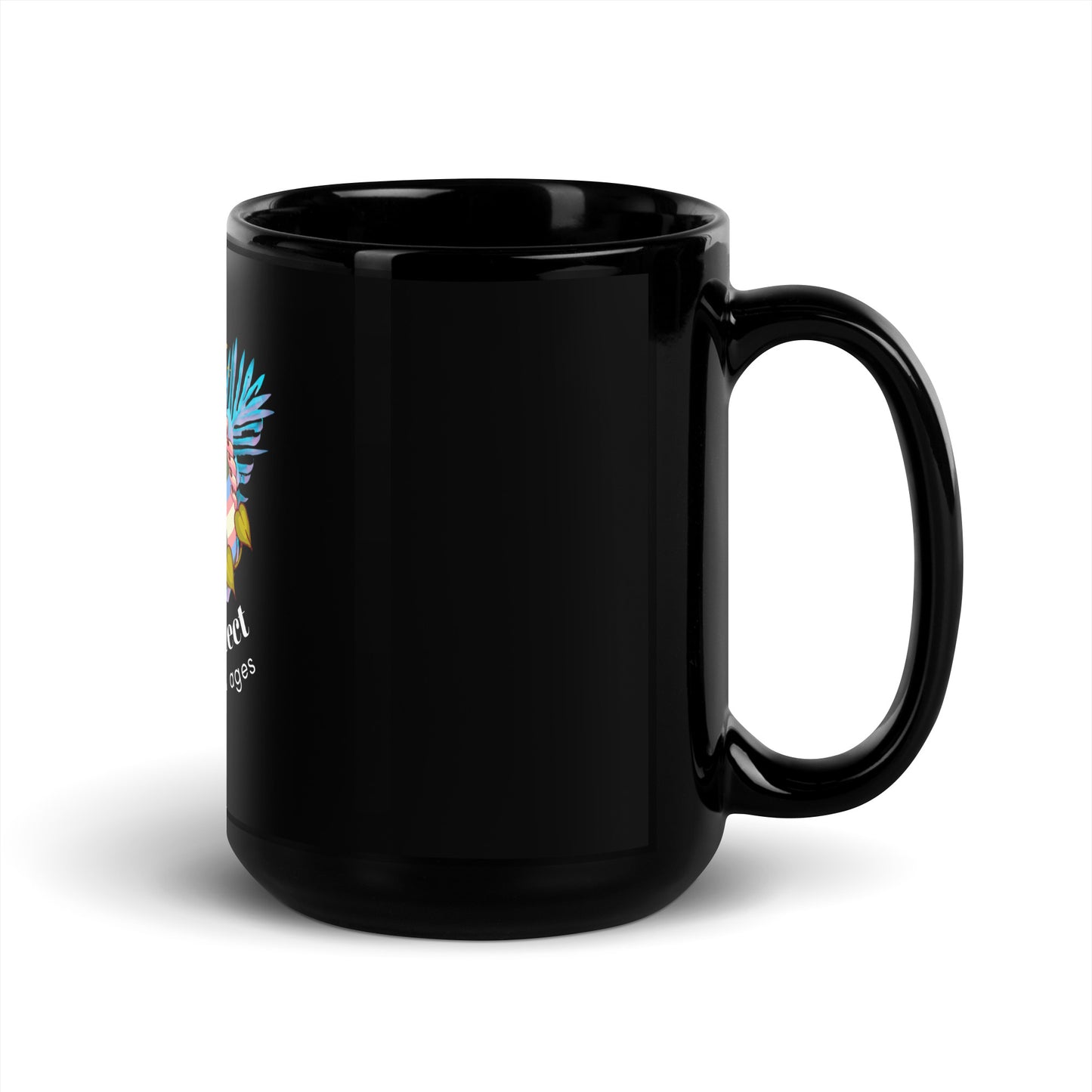 'Love and Protect Trans People' Black Glossy Mug